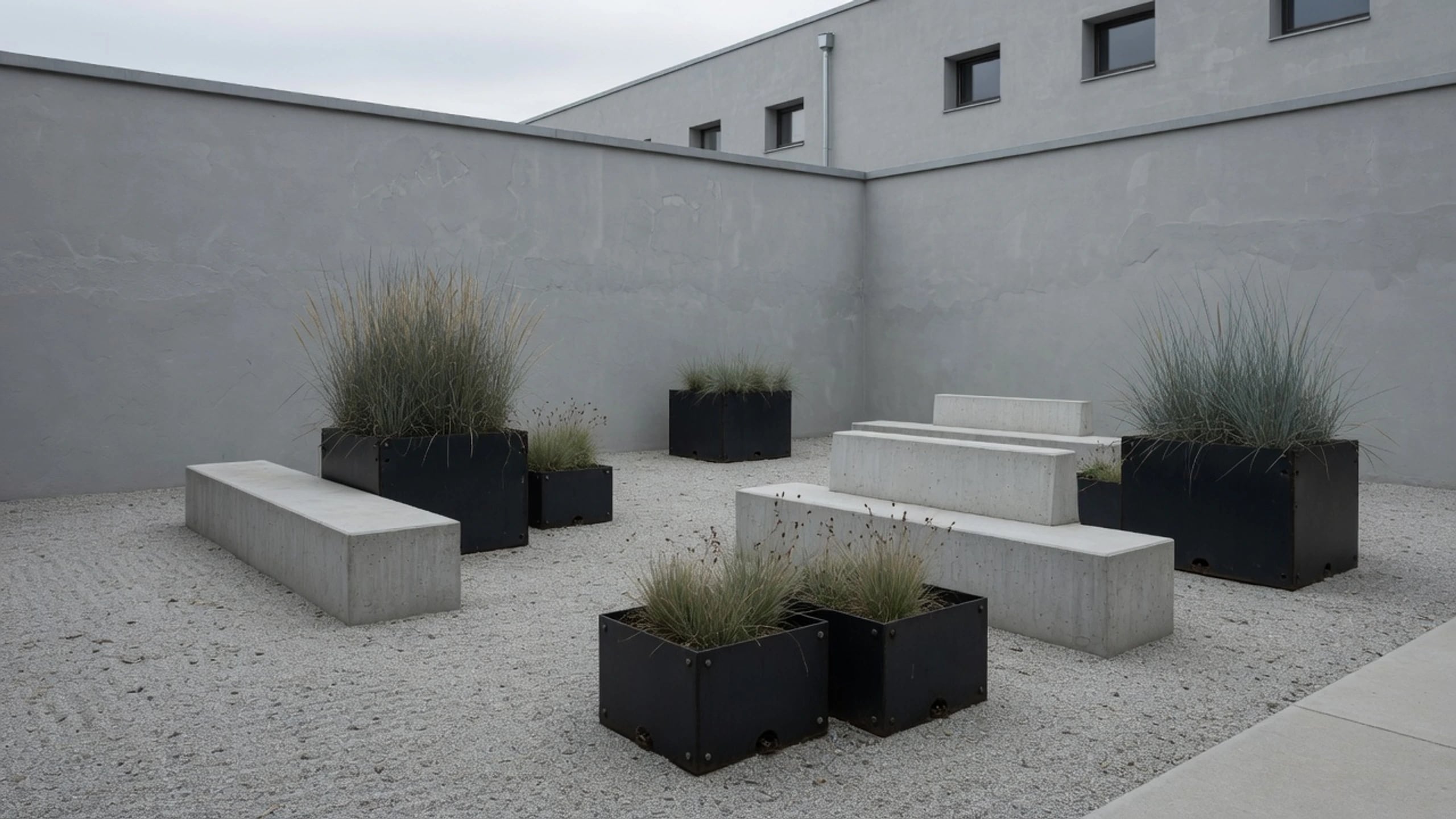 Części wspólne 10 — dziedziniec beton/szarości