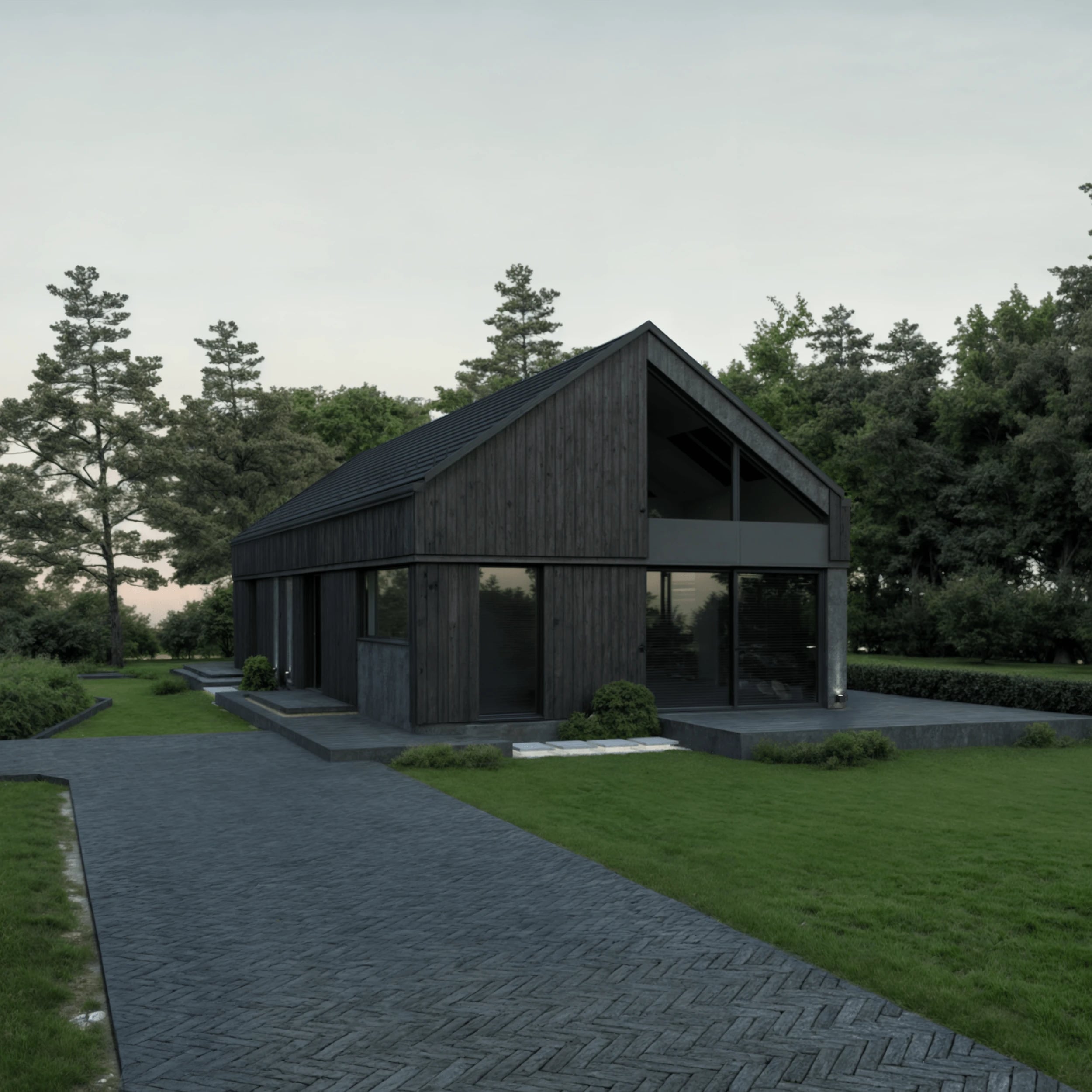 Front domu w formie nowoczesnej stodoły - 122 Szafir, Kraków