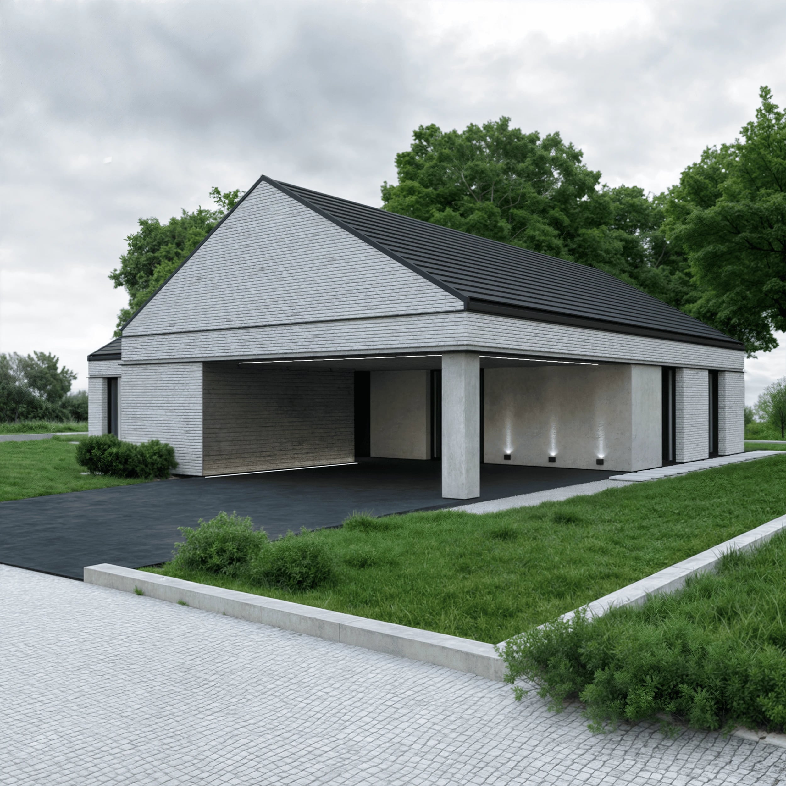 Perspektywiczne ujęcie elewacji — dom 142 Lateris, Stary Sącz
